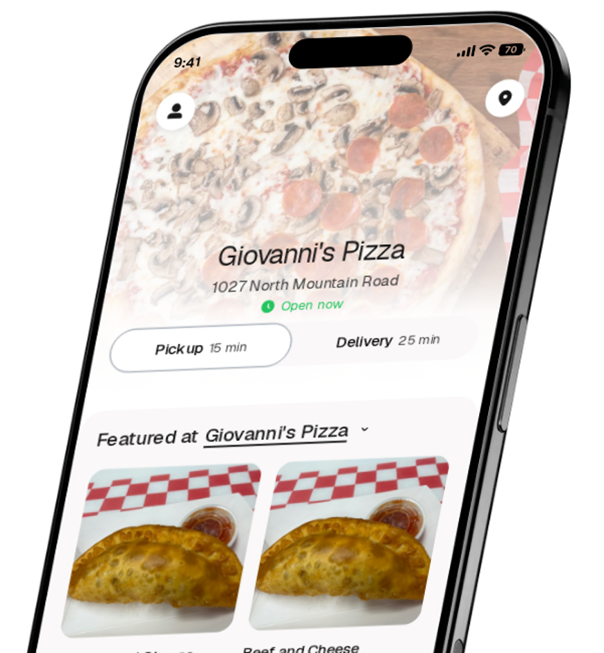 Giovanni's Pizza app preview