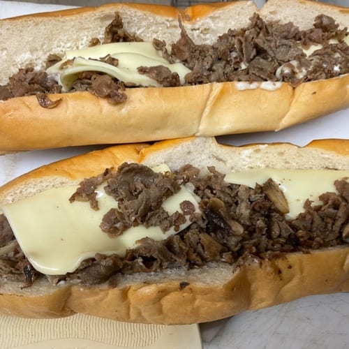 Large Cheese Steak and Onions Sub 22".