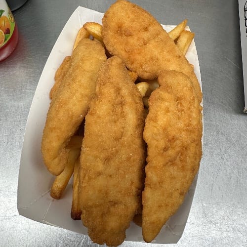 Chicken Fingers with Fries.